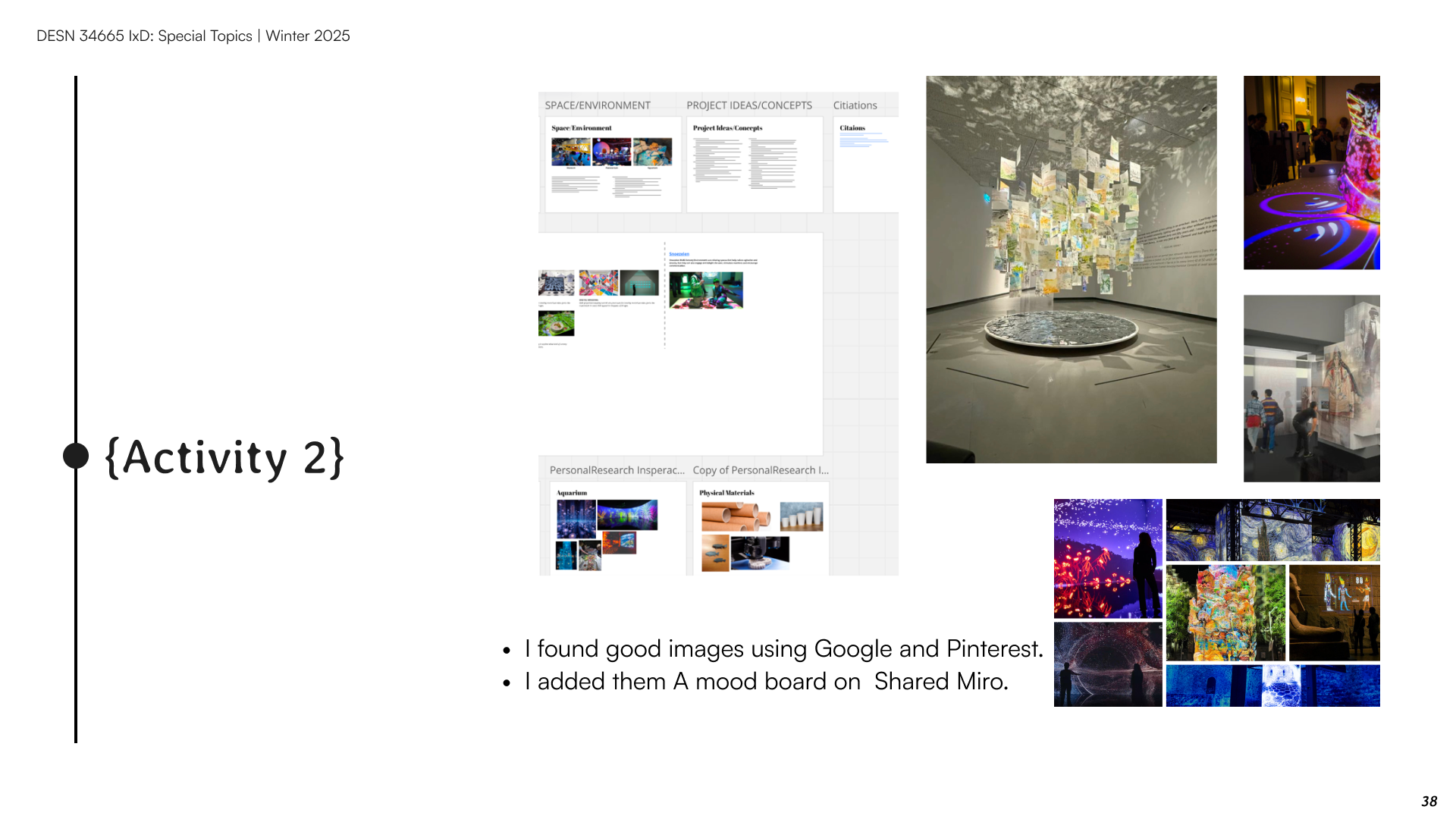 After taking a week to consider the research, areas of interest, brainstorming and possible project ideas I reflected on what I really wanted to commit to doing over the rest of the term even though the path is just a path and is just a direction so walking the path will probably be different:
      I feel that after talking to my peers I wanted to move forward with combine Digital fabrication and applying to projection mapping would be affect way to give a real like application into something more expressive and conceptually into a educational museum applicational.